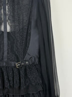 Alberta Ferretti Kleid mit Spitze – Schwarz – Gr. 36 DE (40 IT)