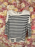 Pam&amp;Gela Sweater Stripes with Zipper at the back