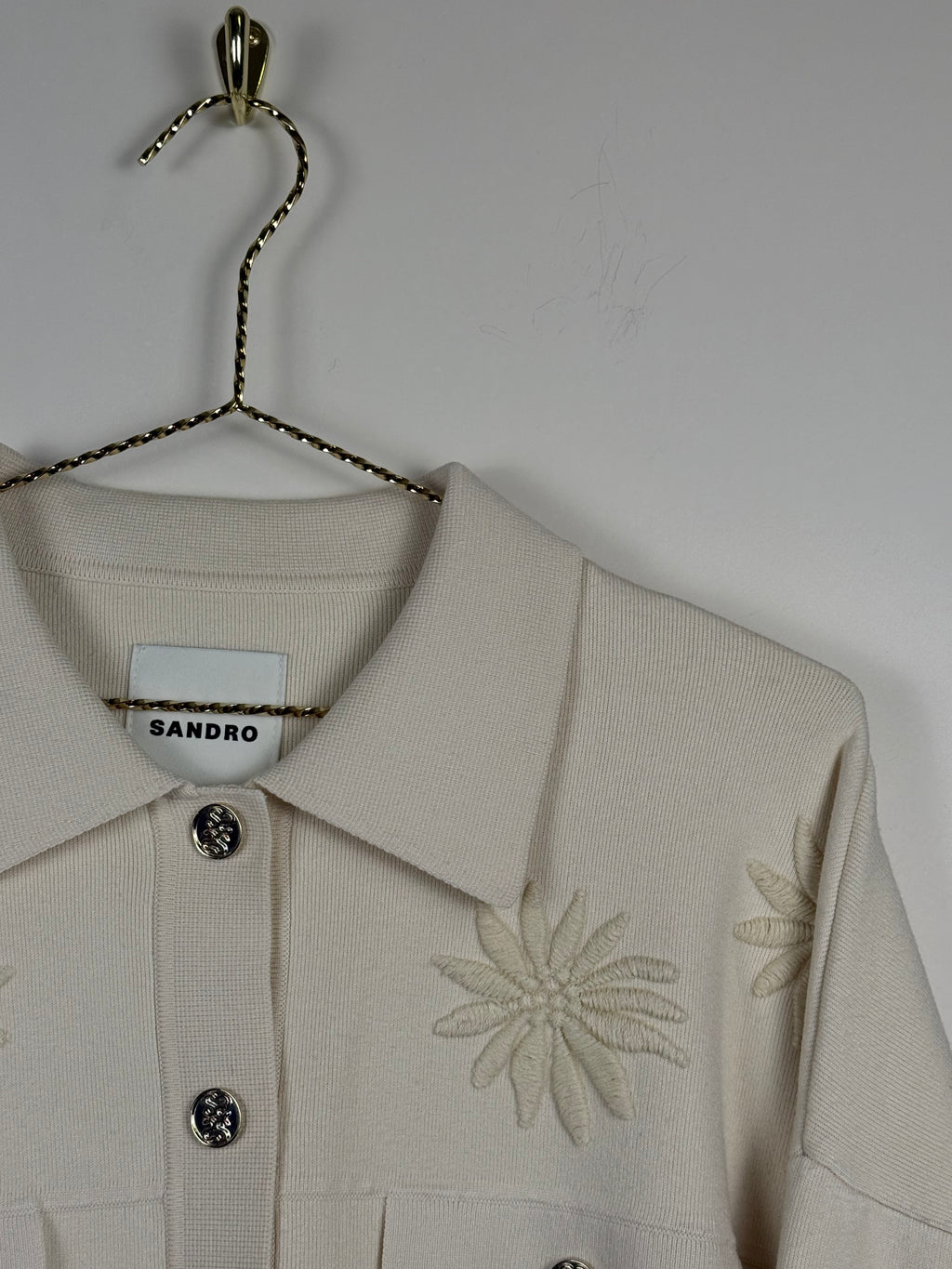 Sandro Jäcklein with floral embroidery – Cream – Size S (1)