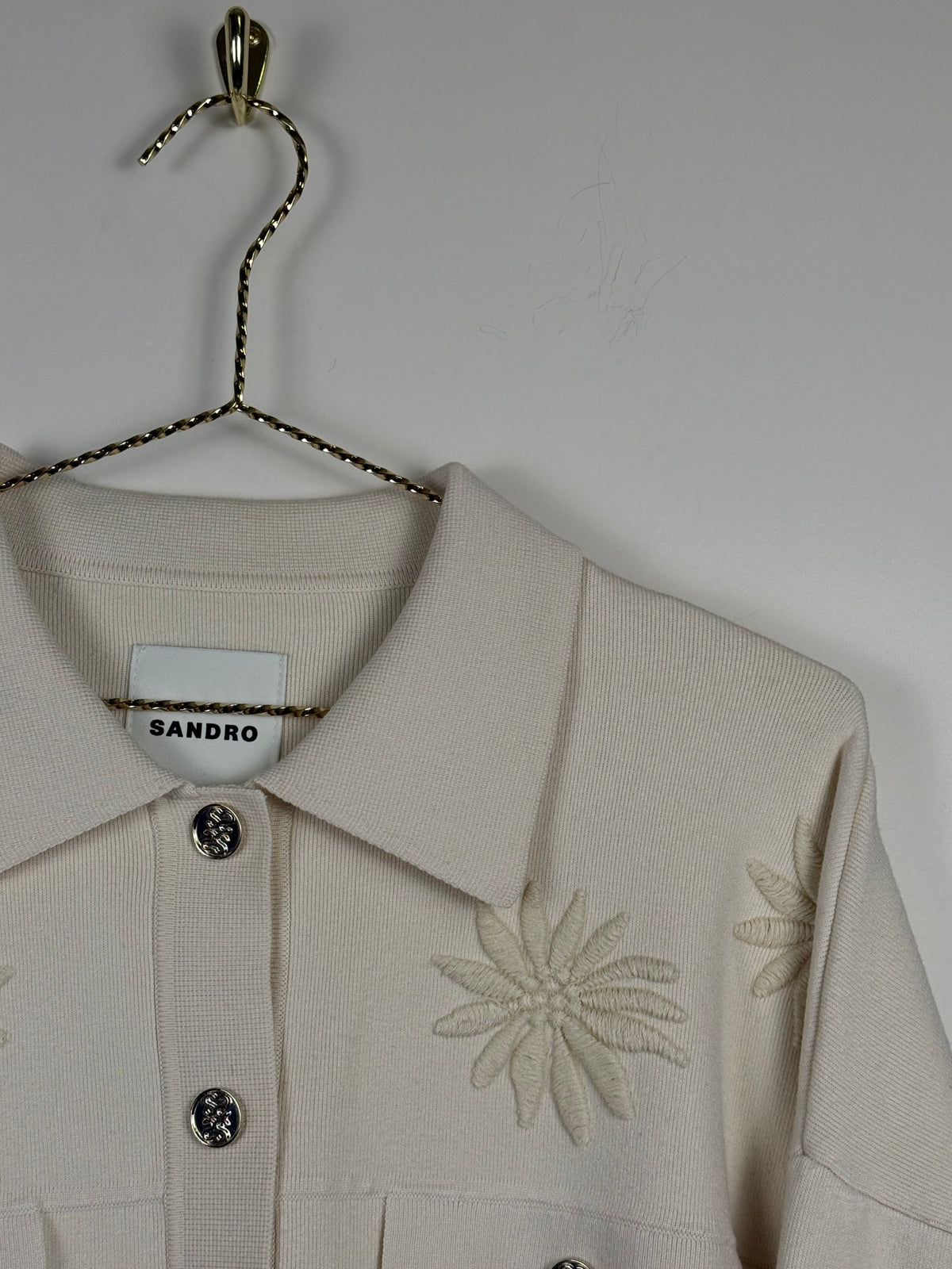 Sandro Jäcklein with floral embroidery – Cream – Size S (1)
