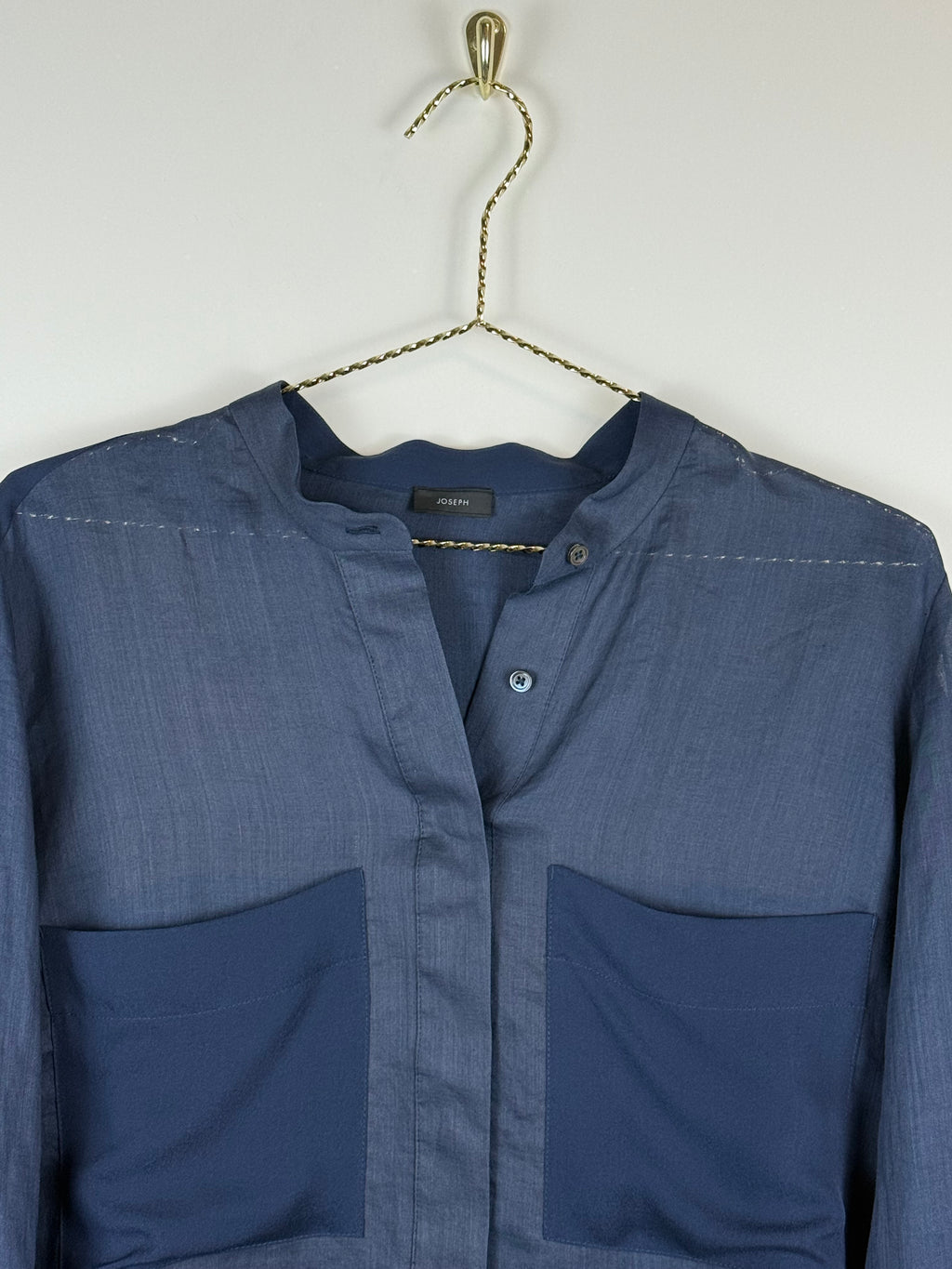 Joseph Ramie Silk Blouse Blue Sz. 40 DE (42 FR)