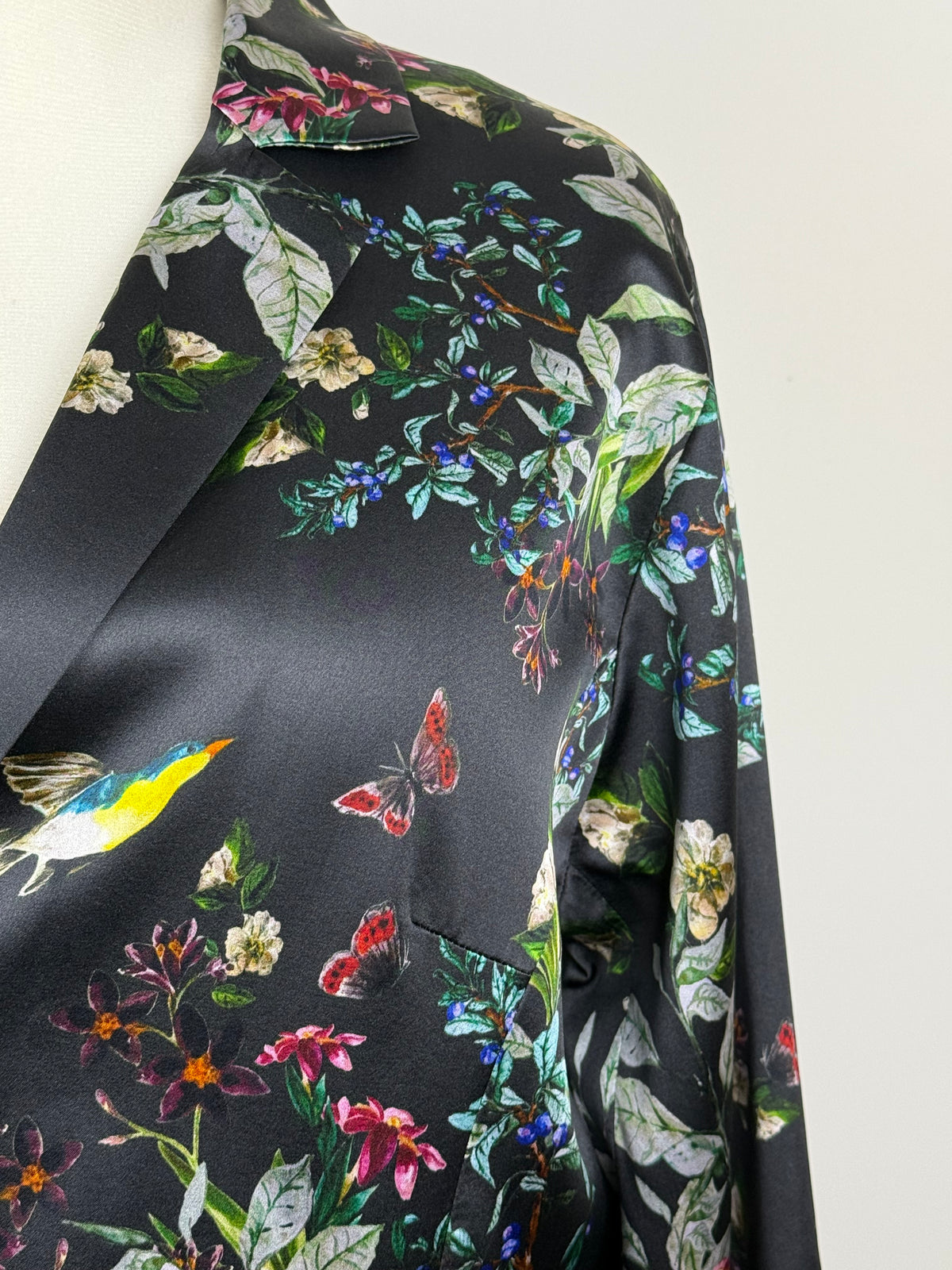 Johnny Was Blazer mit Blumenmuster – Petrol – Gr. L