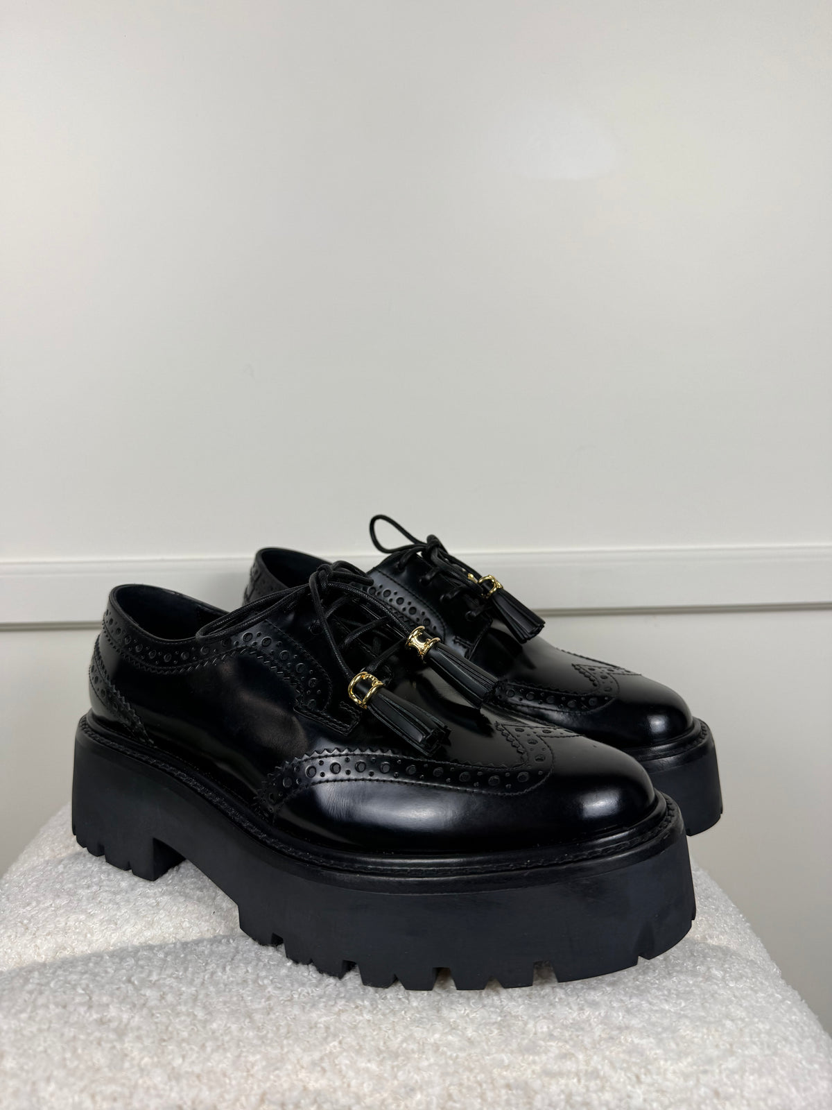 Celine Bulky Brogue Derby Schuhe – Schwarz – Gr. 39 EU