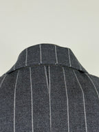Brunello Cucinelli Striped Wool Blazer Grey White Sz. 40 DE (44 IT)