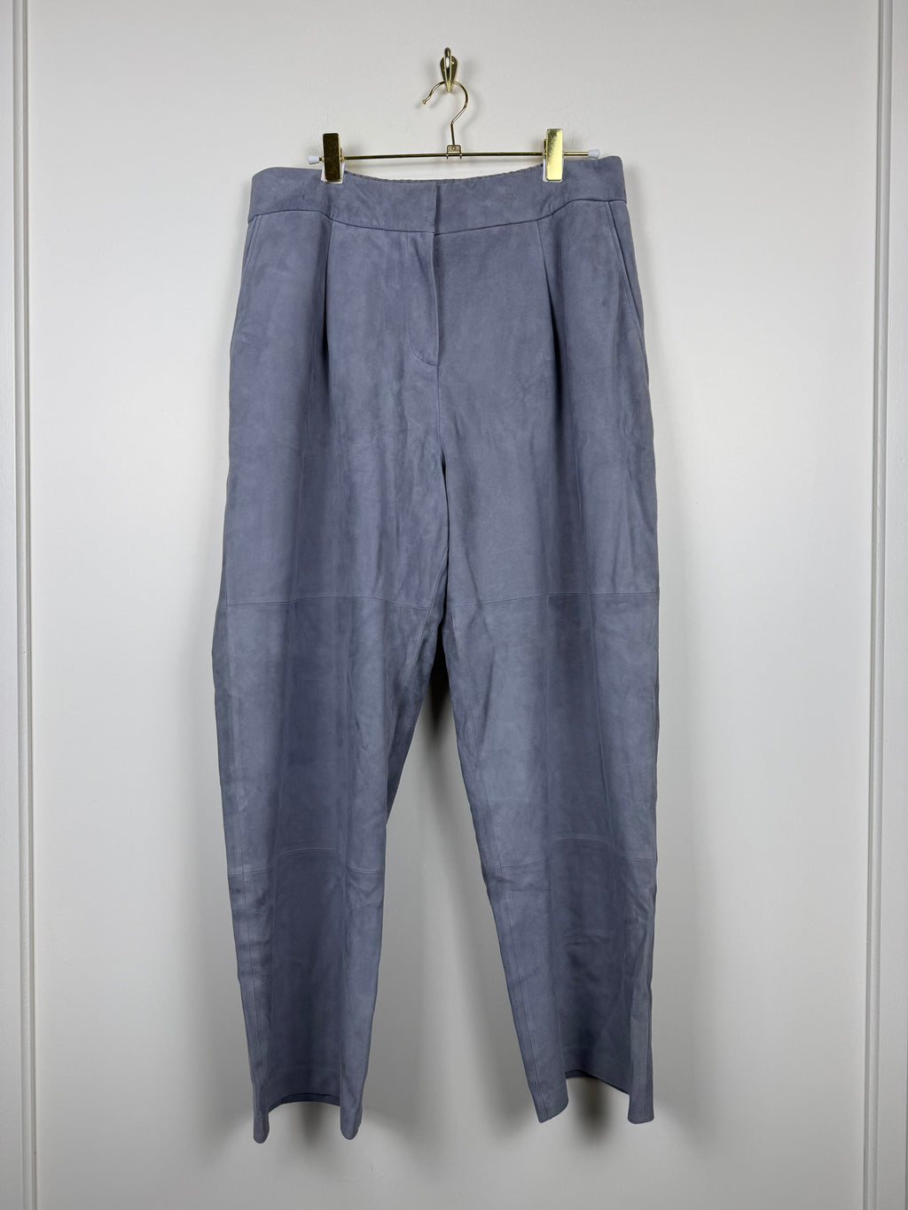Iris von Arnim Leather Pants Grey & Taupe Sz. 42 DE