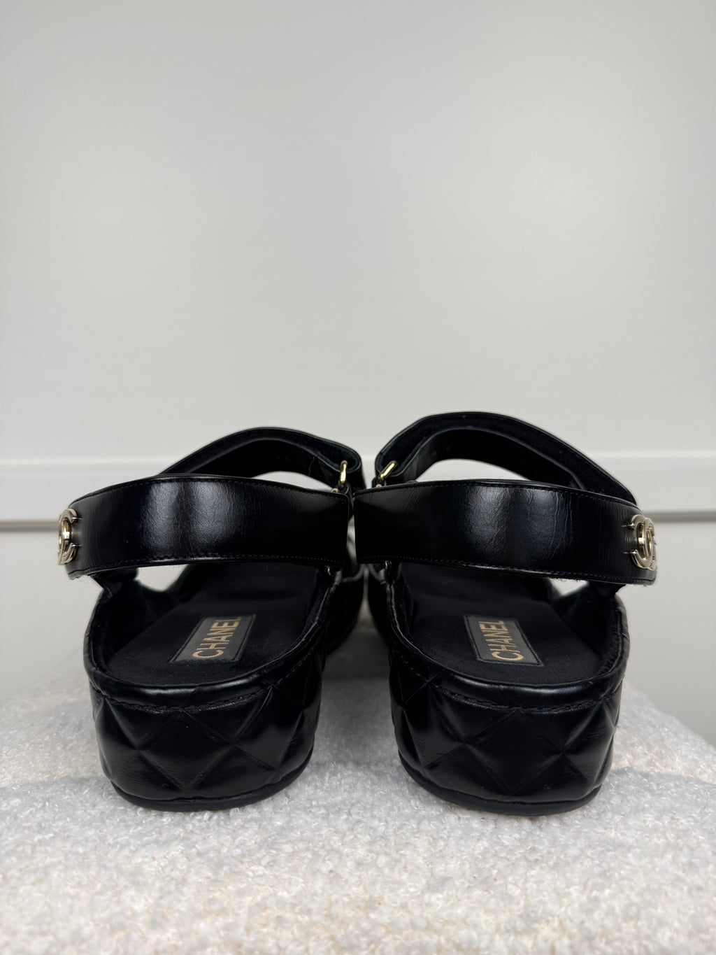 Chanel 2021 Leather Sandals Black Sz. 40 EU