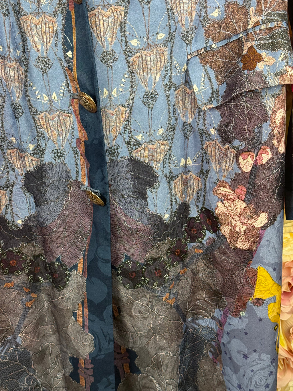 Etro Silk Mix Coat Blue Multi Sz. 40 DE (44 IT)