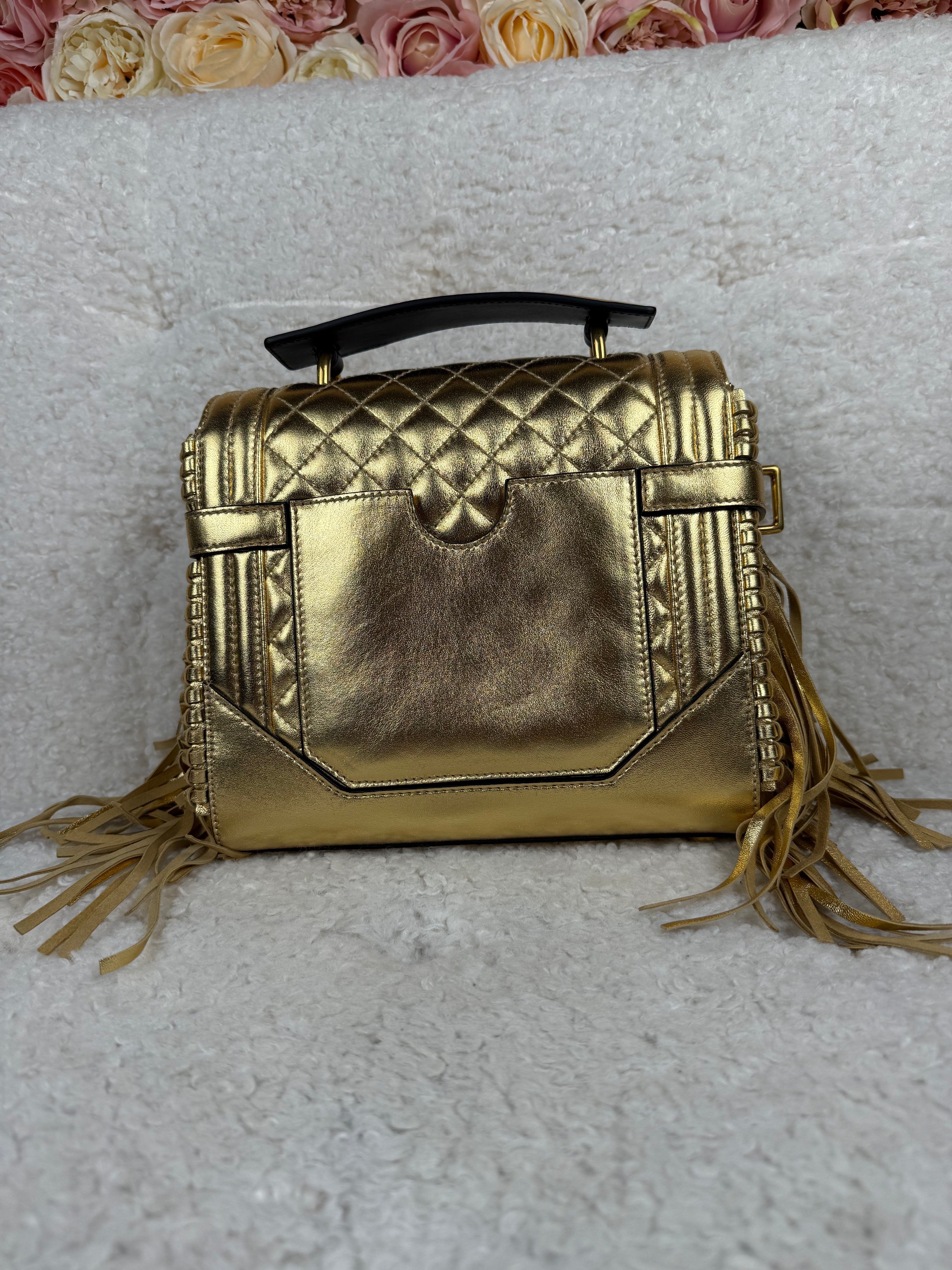 Balmain B-Buss Fringe Bag Gold