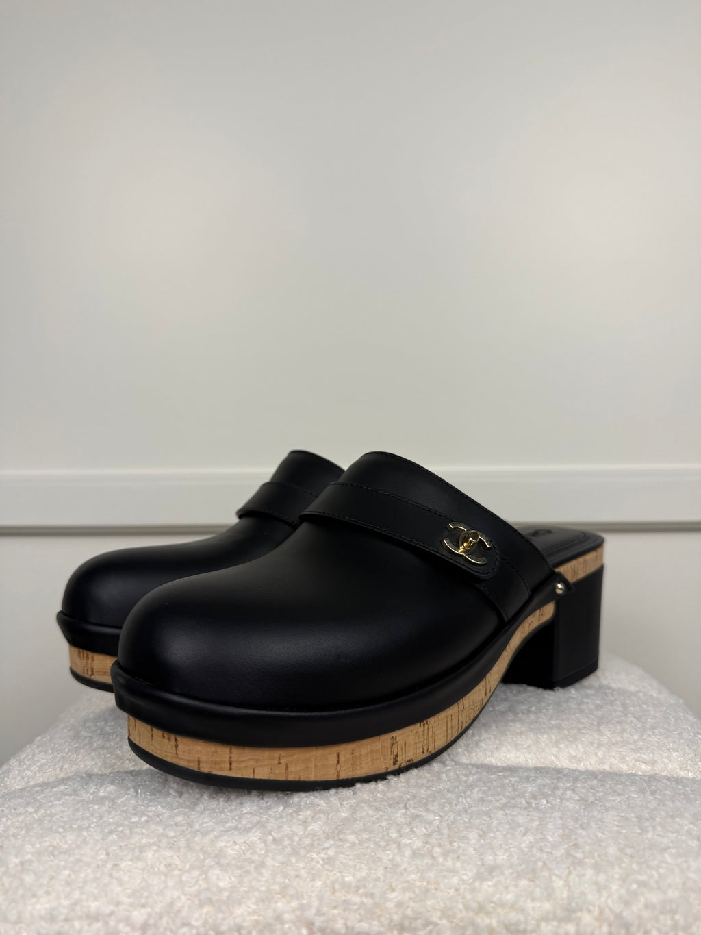 Chanel Leather Clogs Black Sz. 39 EU