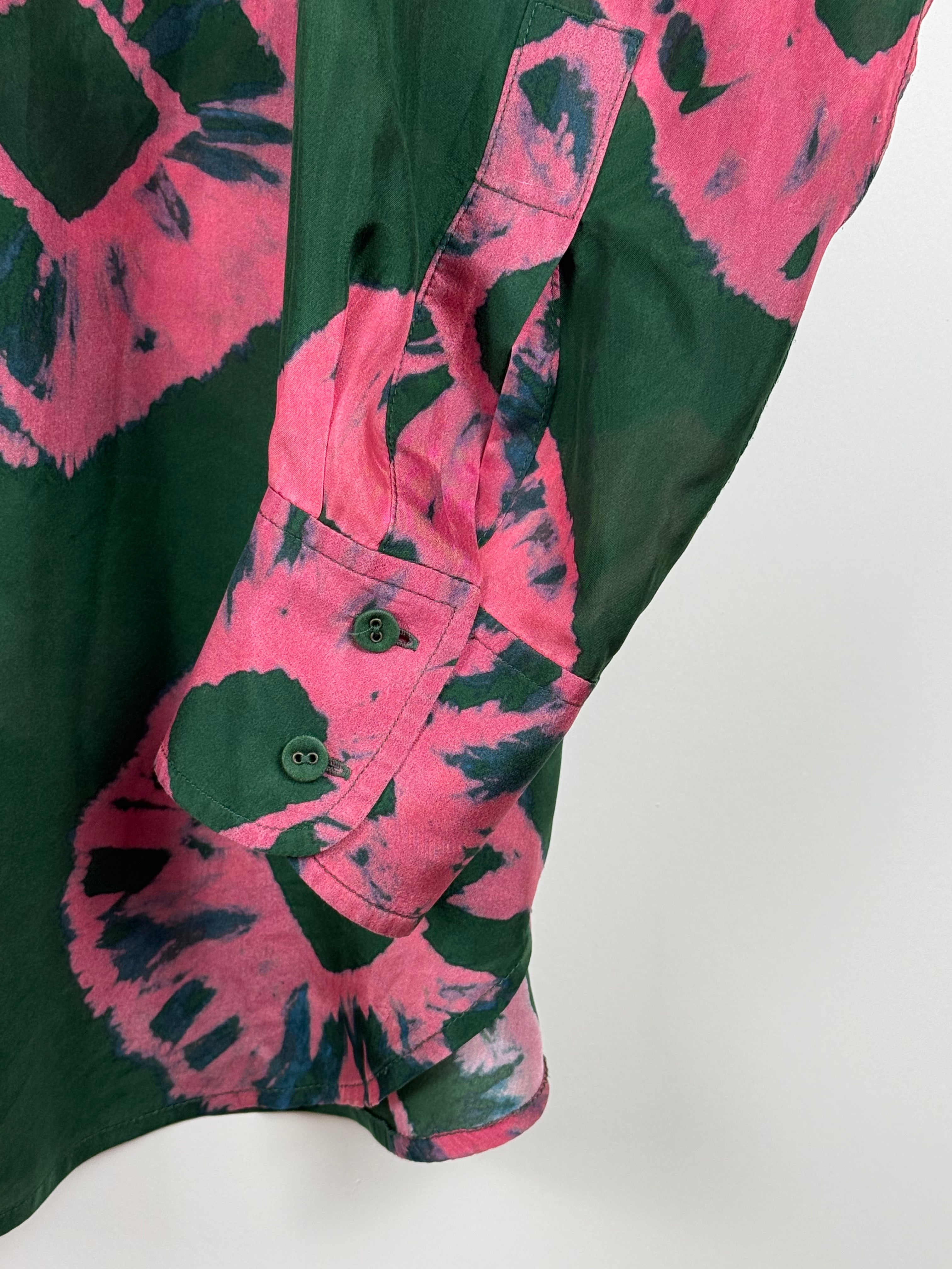 Zimmermann Bluse mit Blumenprint – Grün/Pink – Gr. M (1)