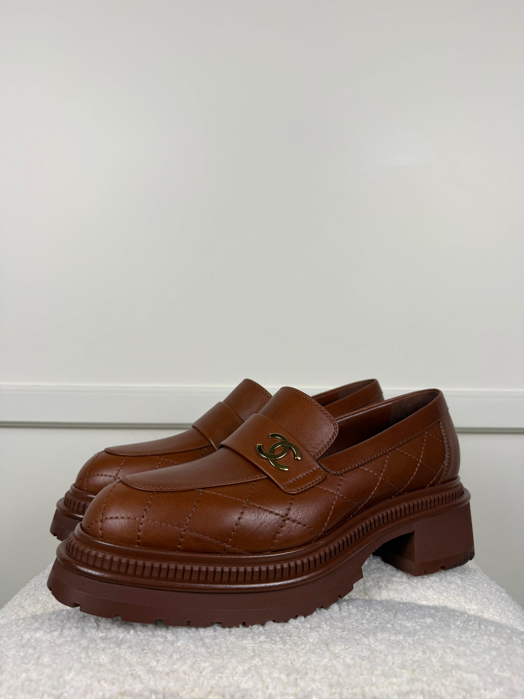 Chanel Loafers aus Leder – Cognac – Gr. 39 EU