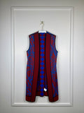 Hermès Long Silk Mix Vest Bordeaux Blue Sz. 36 DE (38 FR)