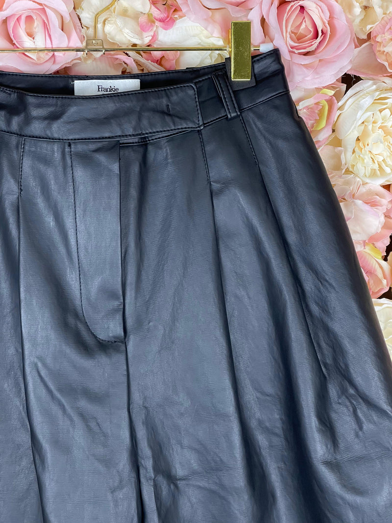 Frankie Shop Faux Leather Shorts Black Sz. S