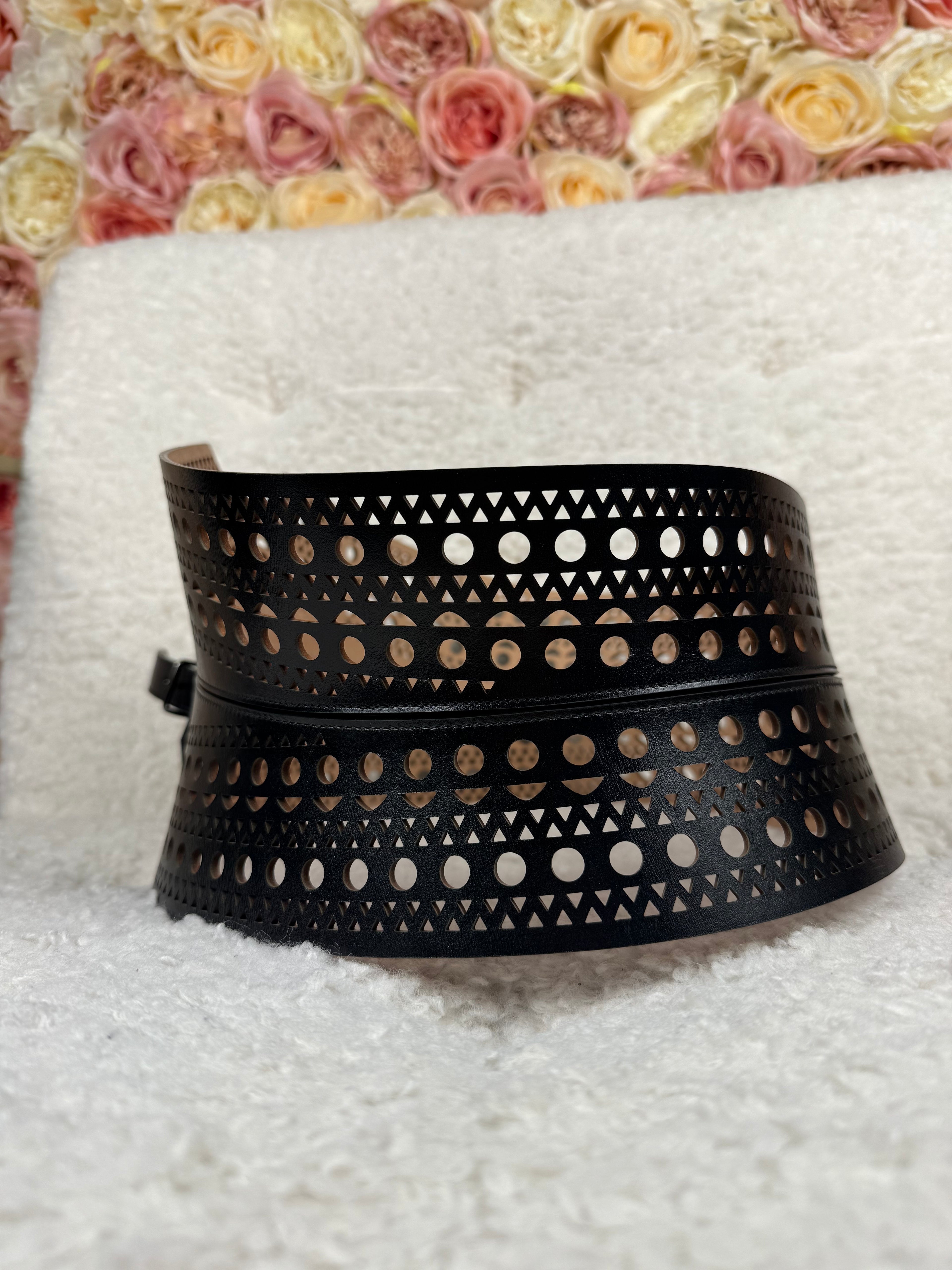 Alaïa Corset Leather Belt Black Sz. 85