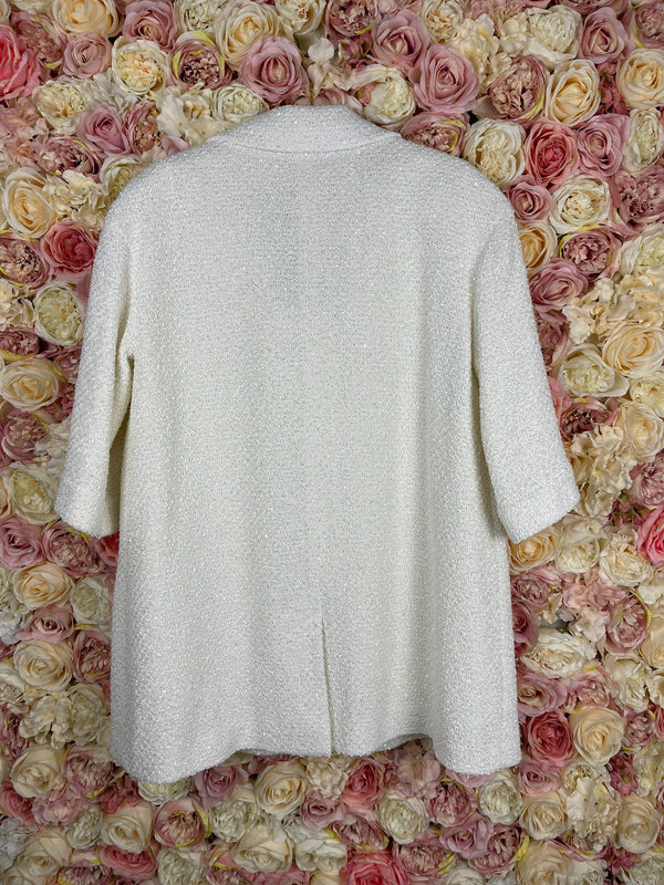 Chanel Tweed Boucle Long Blazer 22S White Sz. 36 DE