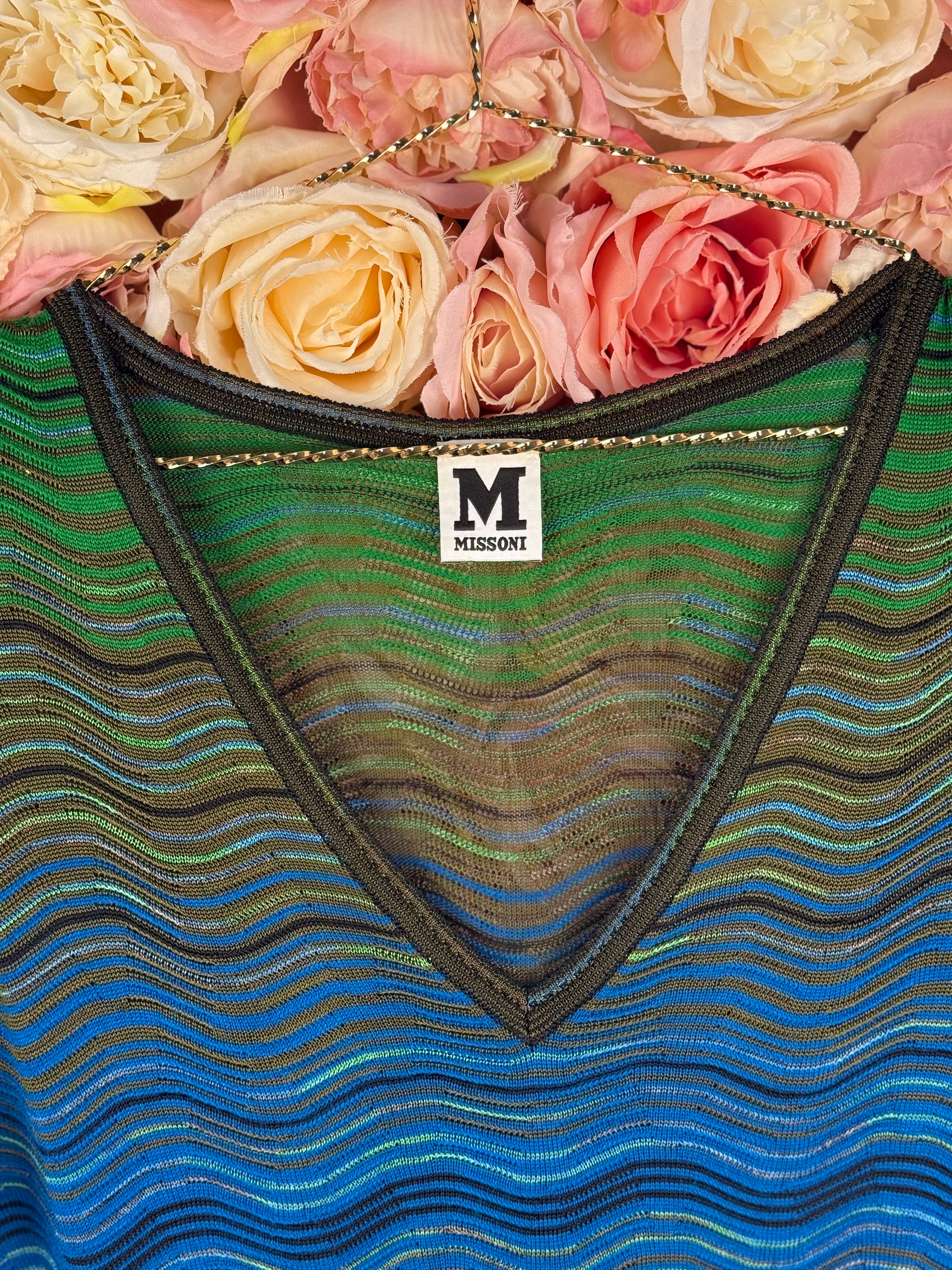 M Missoni Dress Green Blue Multi Sz. 36 DE