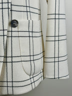 Akris Classic Blazer White Black Sz. 38