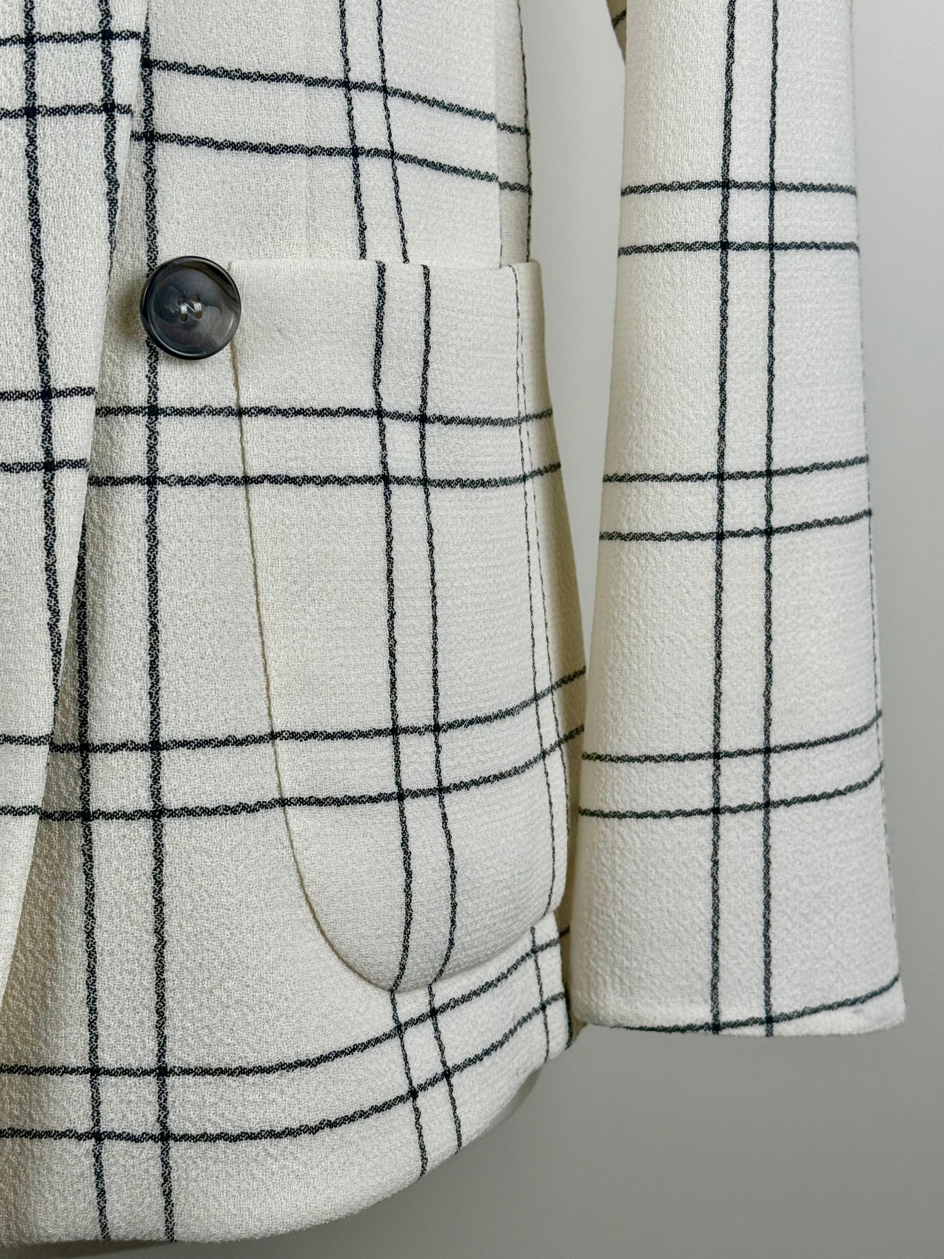 Akris Classic Blazer White Black Sz. 38
