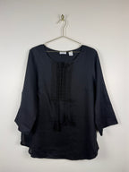 Van Laack Linen Blouse Black Sz. 42 DE