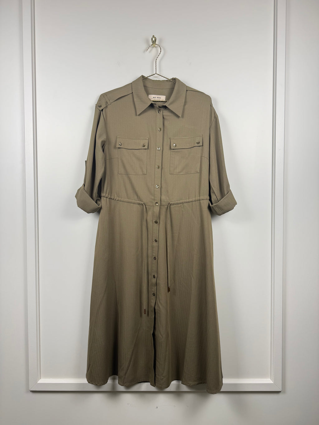 Mos Mosh Hemdblusenkleid – Olivegrün – Gr. XS