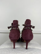 Valentino Boots aus Velours Leder – Aubergine – Gr. 37.5 EU