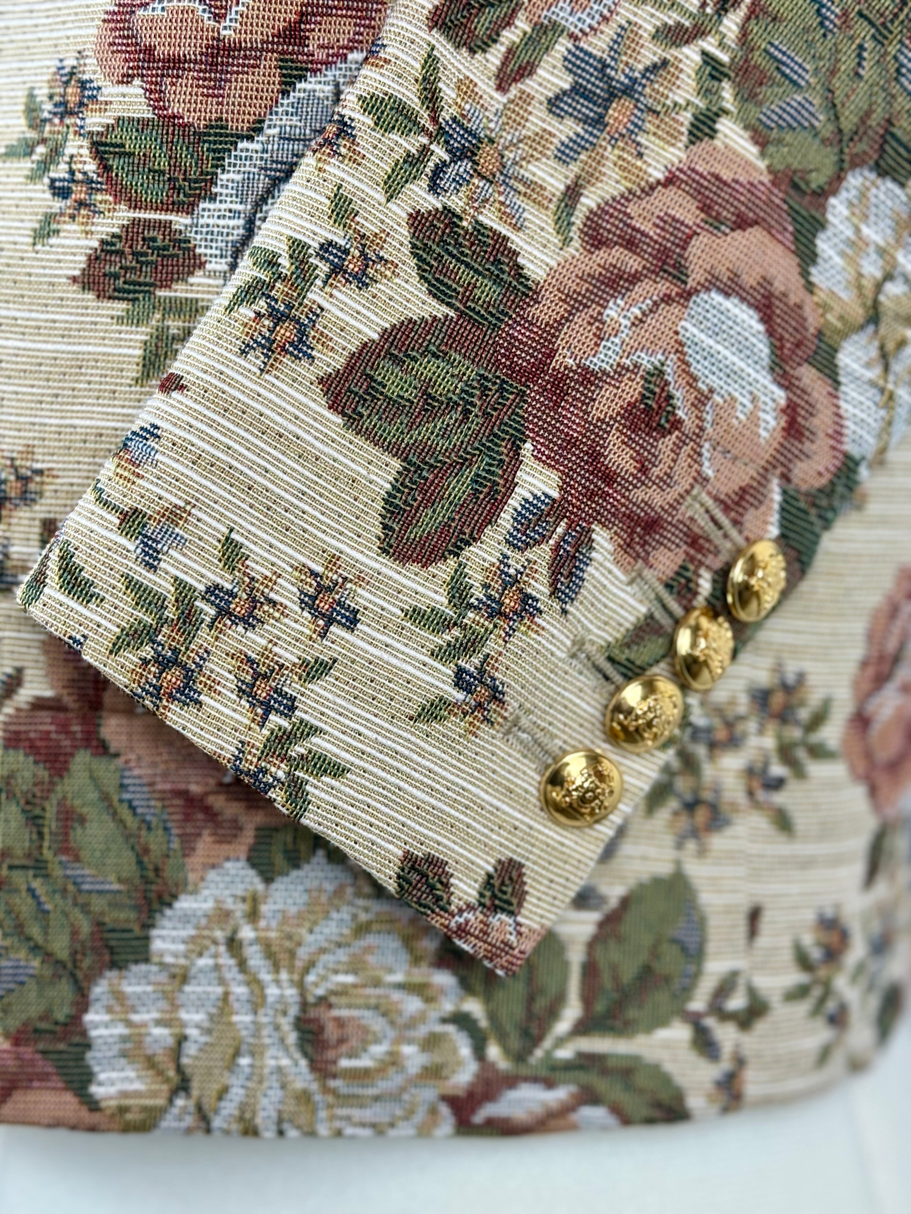 Celine 2020 Floral Print Blazer Beige Multi Sz. 32 DE (34 FR)