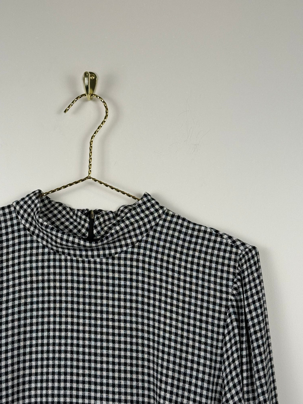 A.P.C. Kariertes Kleid – Weiss/Schwarz – Gr. 38 DE (40 FR)