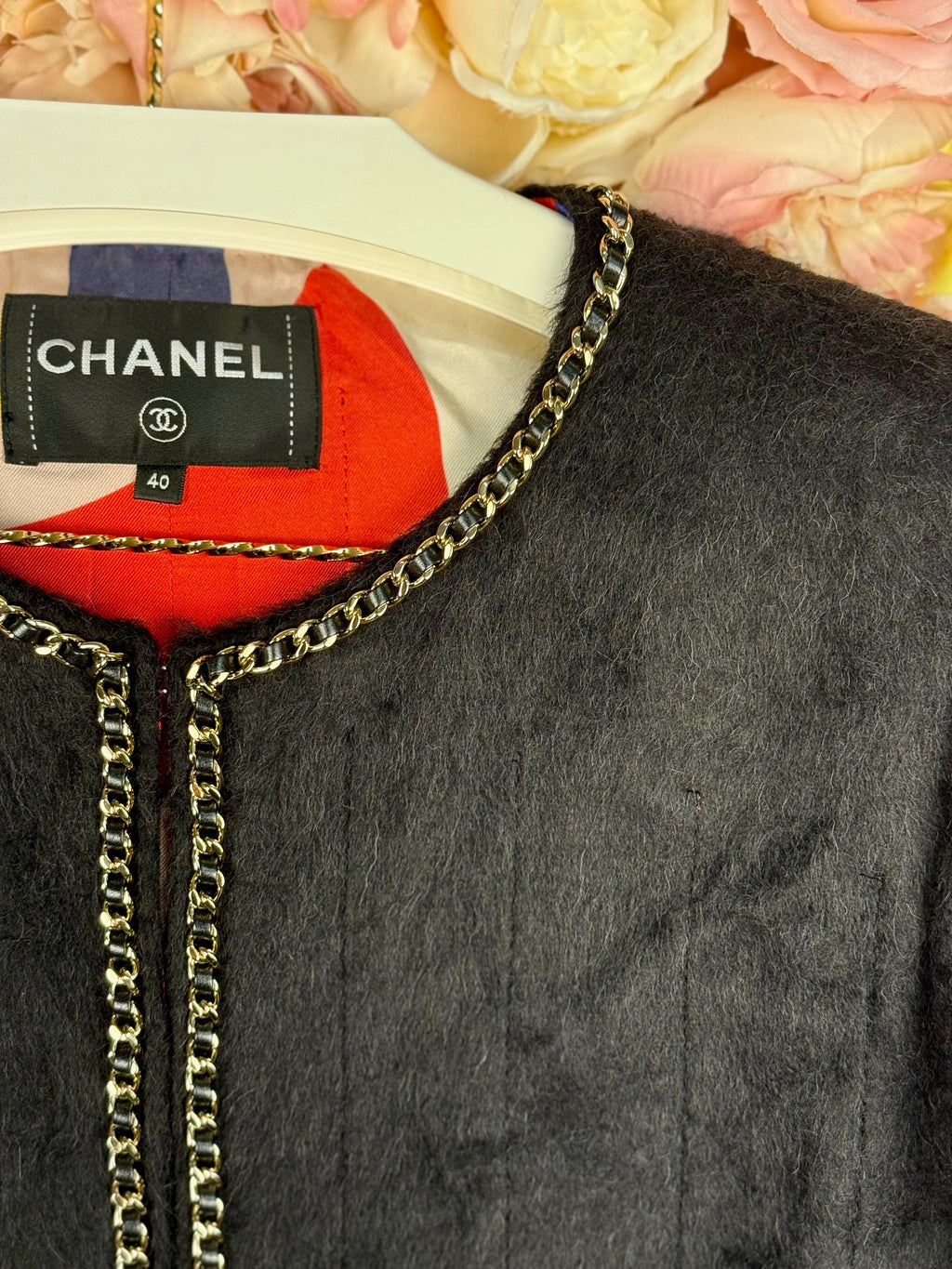 Chanel Lama Wool Coat FW19 Black Sz. 38 DE (40 FR)