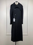 Courrèges Oblique Woll Mantel – Schwarz – Gr. S