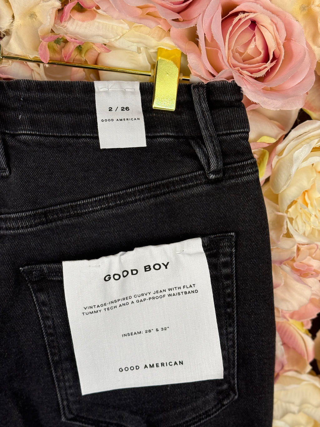 Good American "Good Boy" Jeans Dark Grey Sz. 2/26