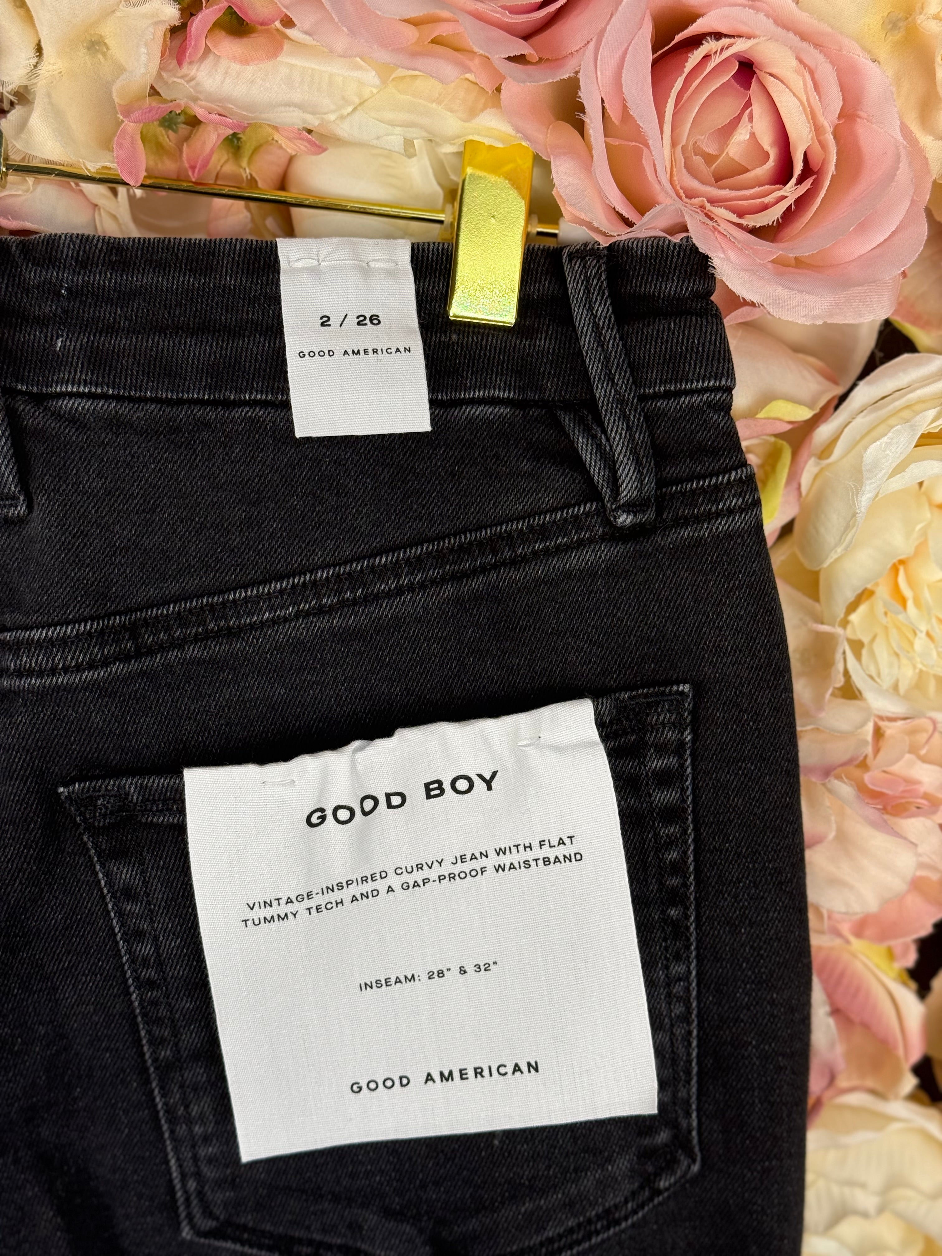 Good American "Good Boy" Jeans Dark Grey Sz. 2/26