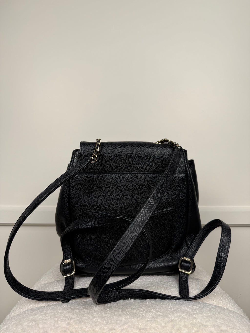 Chanel Backpack Quilted Caviar Leather Black GHW 2018/2019
