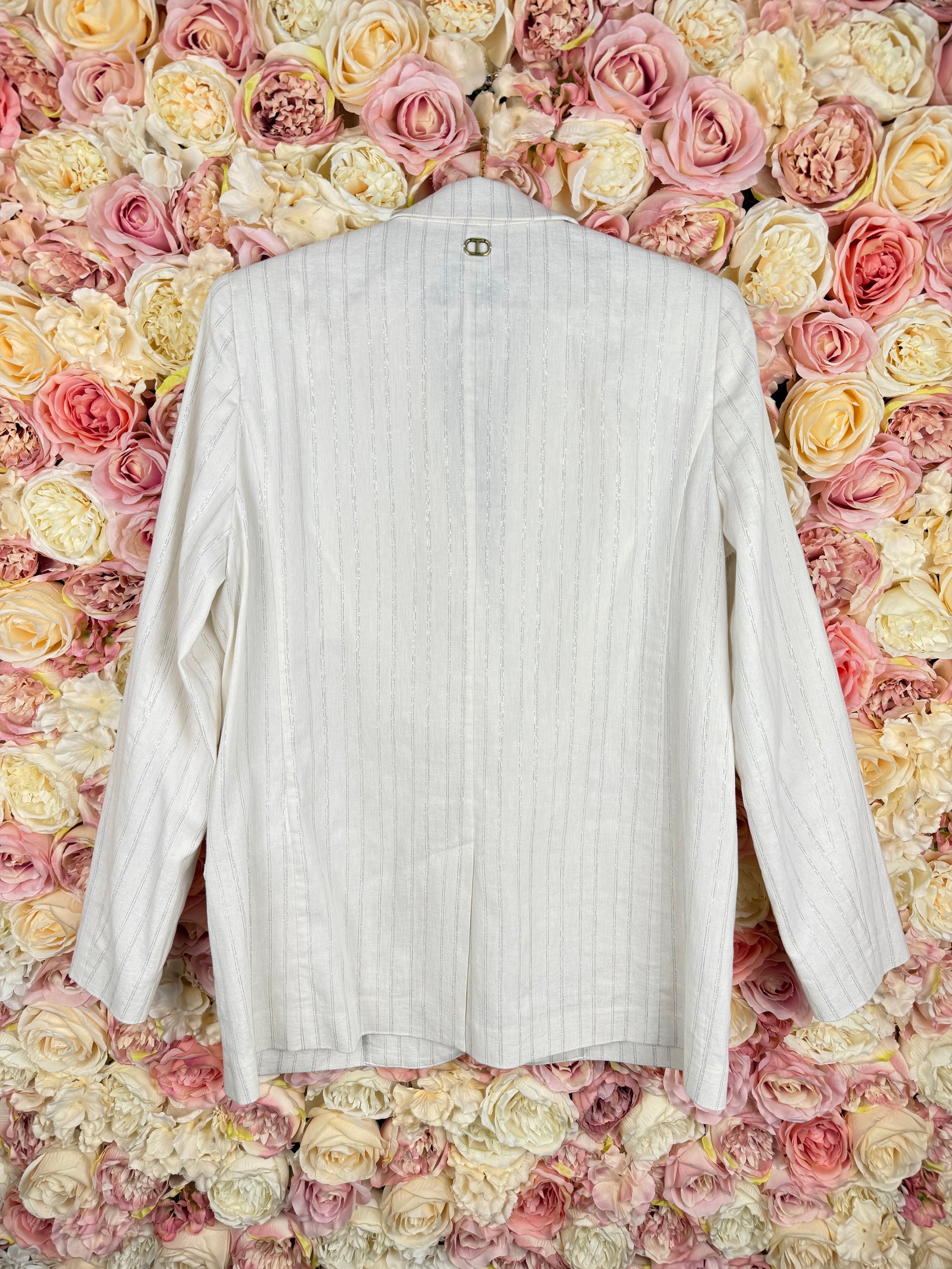 Twinset striped Blazer White Silver Sz. 38 DE (42 IT)
