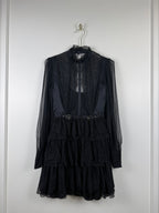 Alberta Ferretti Kleid mit Spitze – Schwarz – Gr. 36 DE (40 IT)