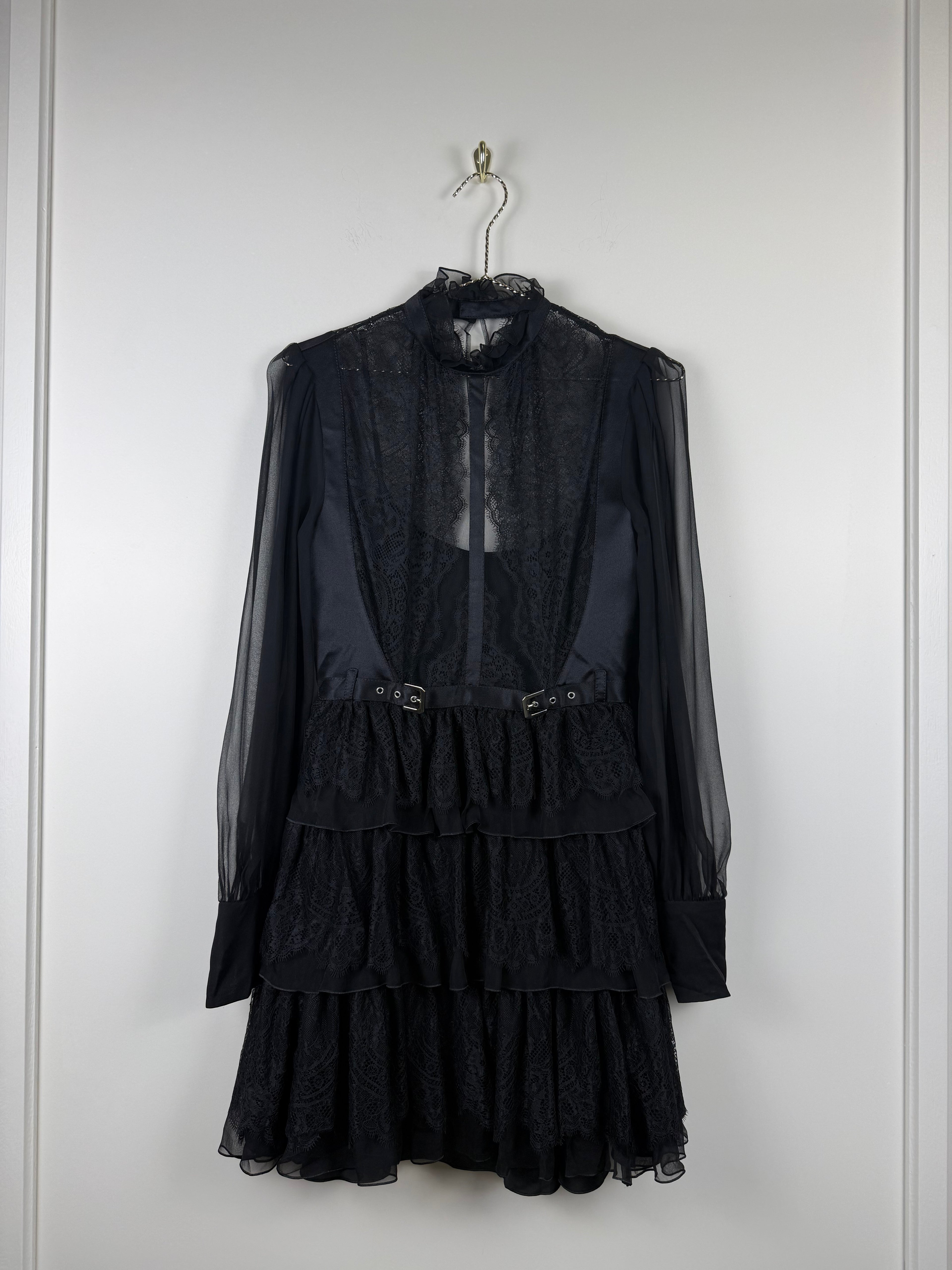 Alberta Ferretti Kleid mit Spitze – Schwarz – Gr. 36 DE (40 IT)