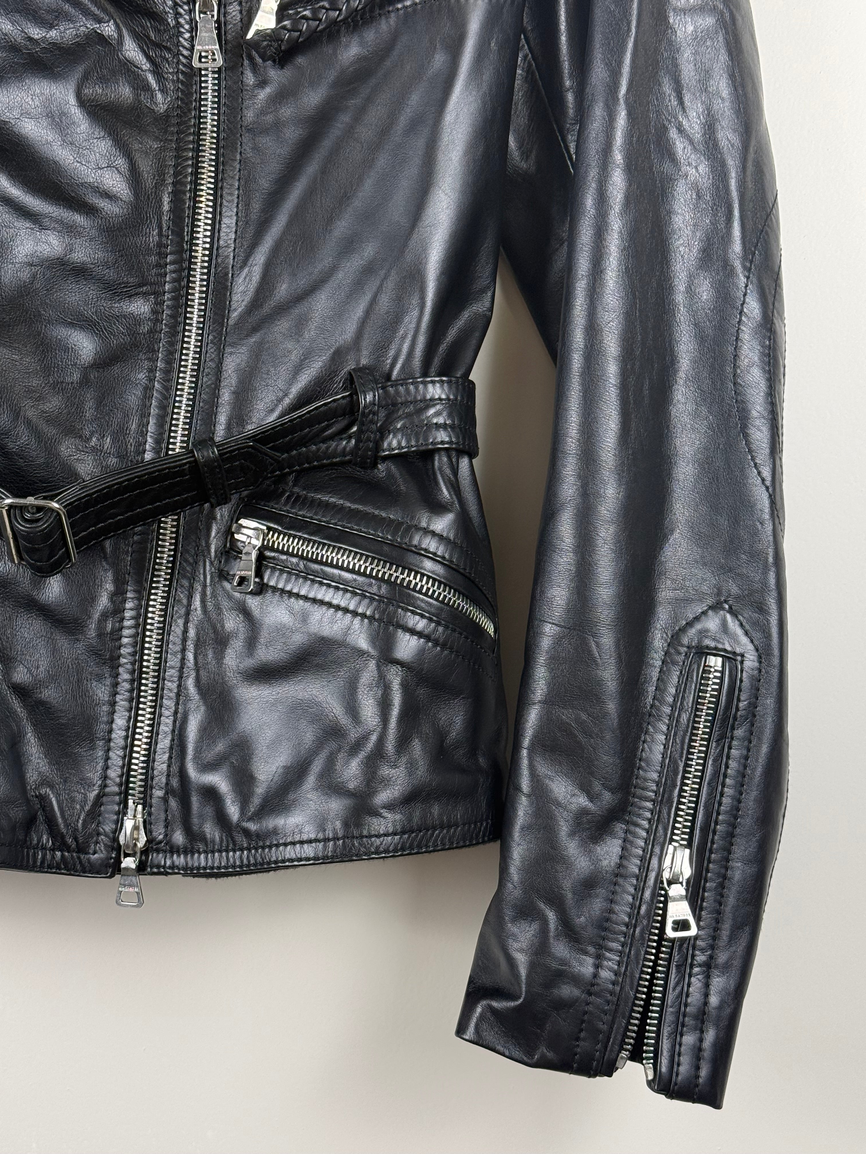 Jil Sander Lederjacke – Schwarz – Gr. 34 DE