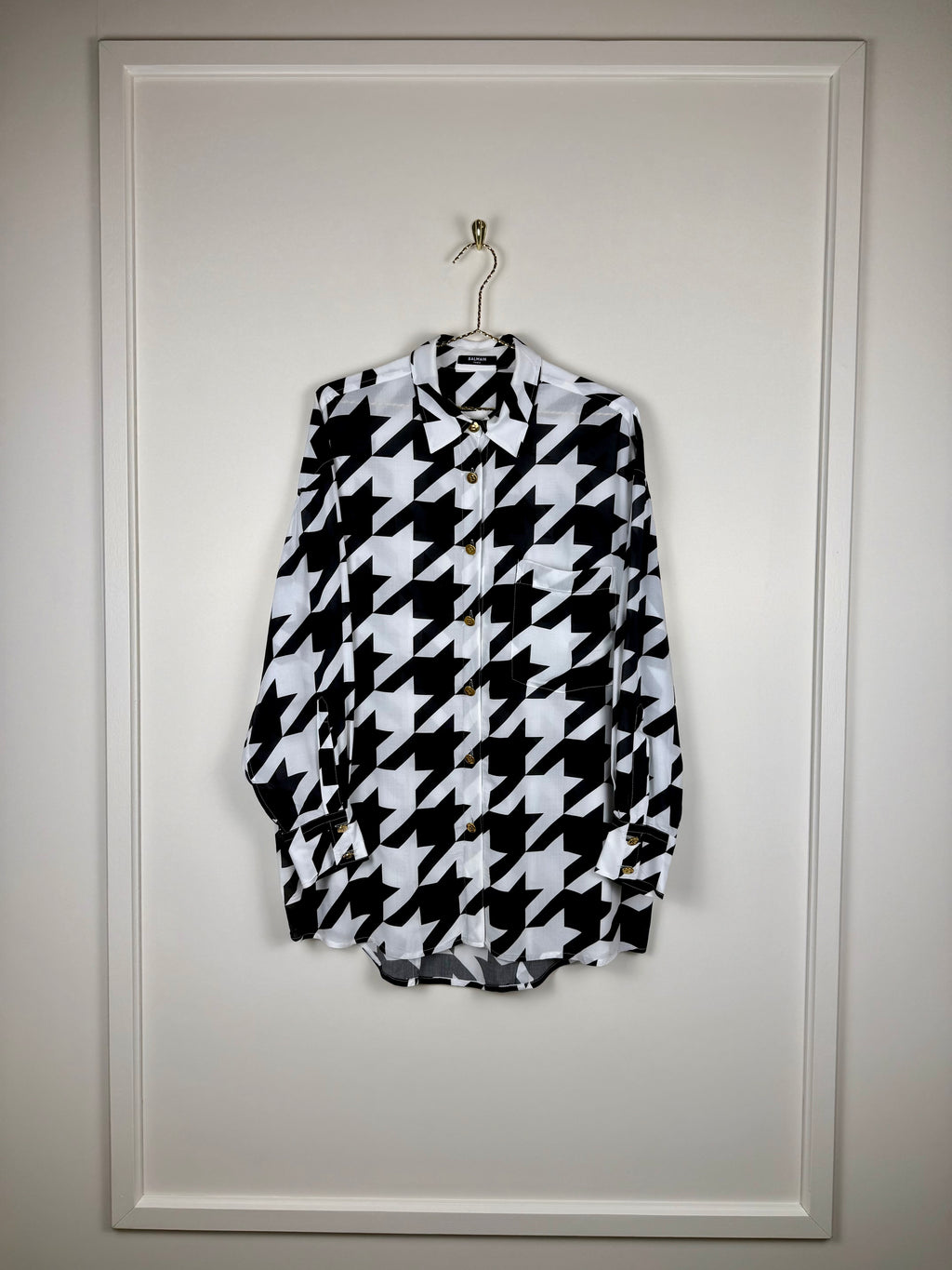 Balmain Oversized Blouse Black White Sz. 34 DE (36 FR)