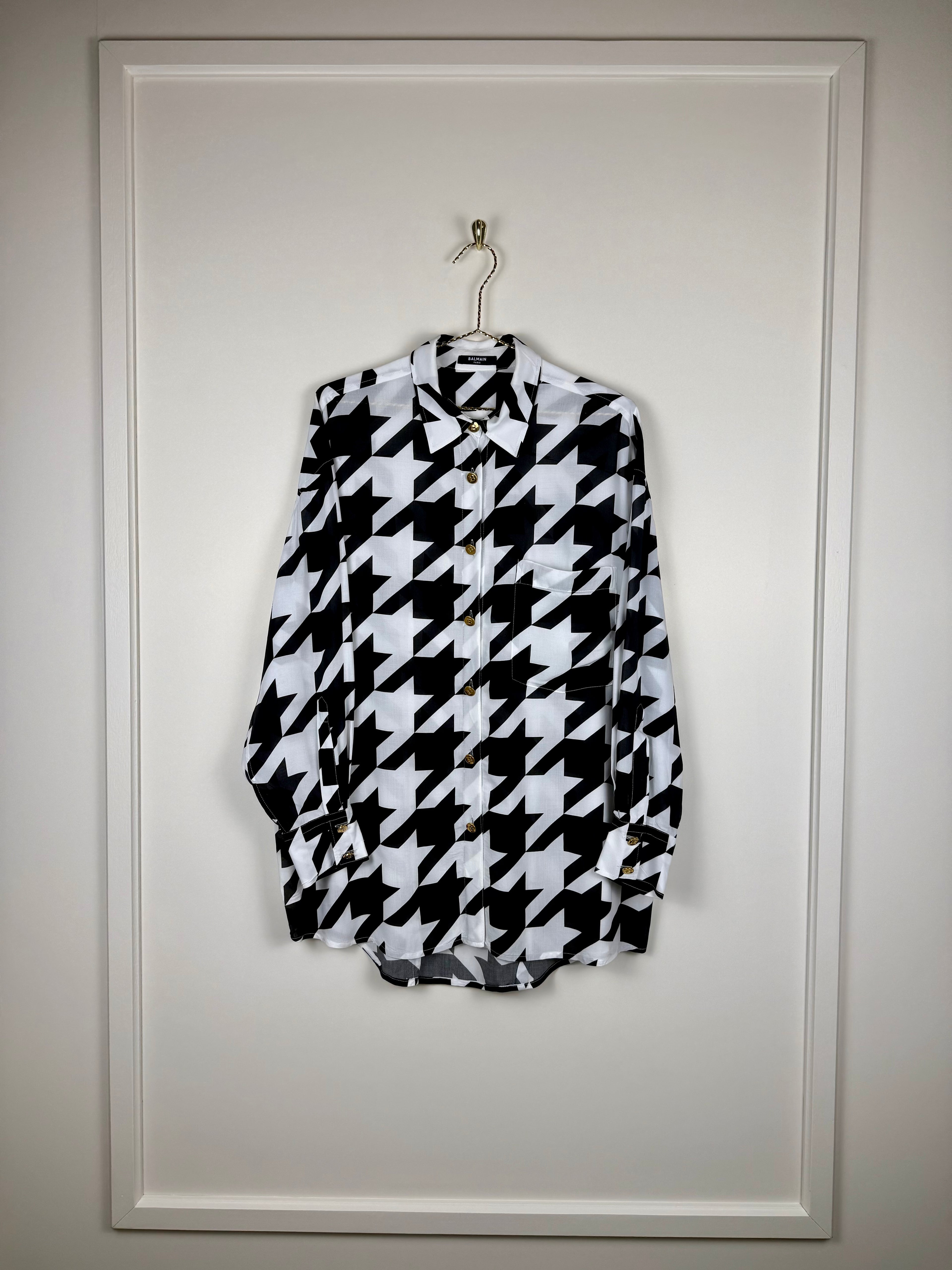 Balmain Oversized Blouse Black White Sz. 34 DE (36 FR)