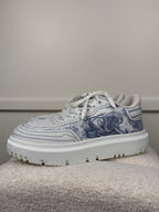 Dior Addict Blue Toile de Jouy Technical Fabric Low Top Sneakers Sz. 39.5 EU