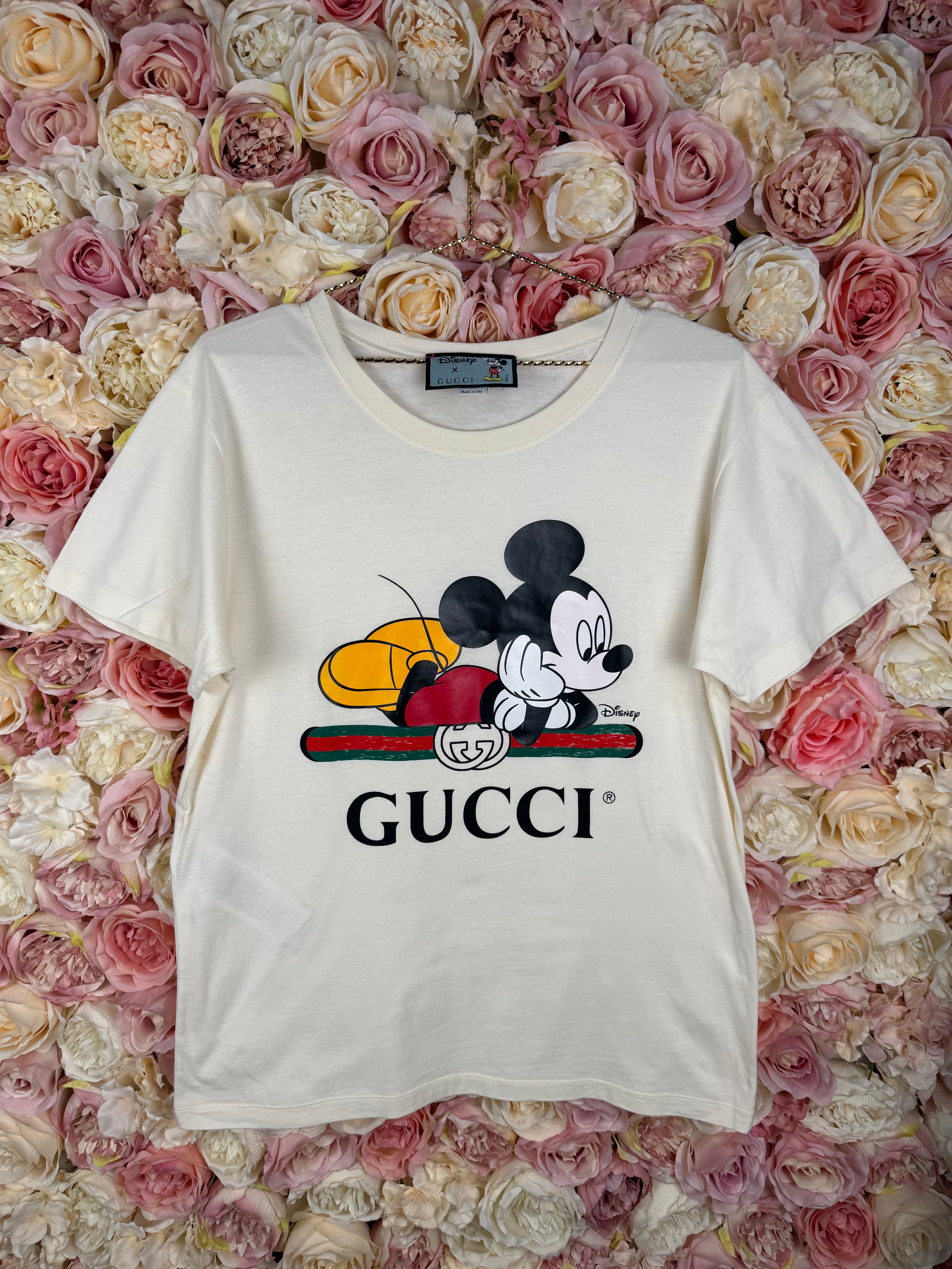 Gucci x Disney Mickey Mouse T-Shirt Cream Multi Sz. XS