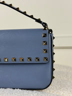 Valentino Rockstud Mini Leather Bag – Blau – Goldfarbene Nieten