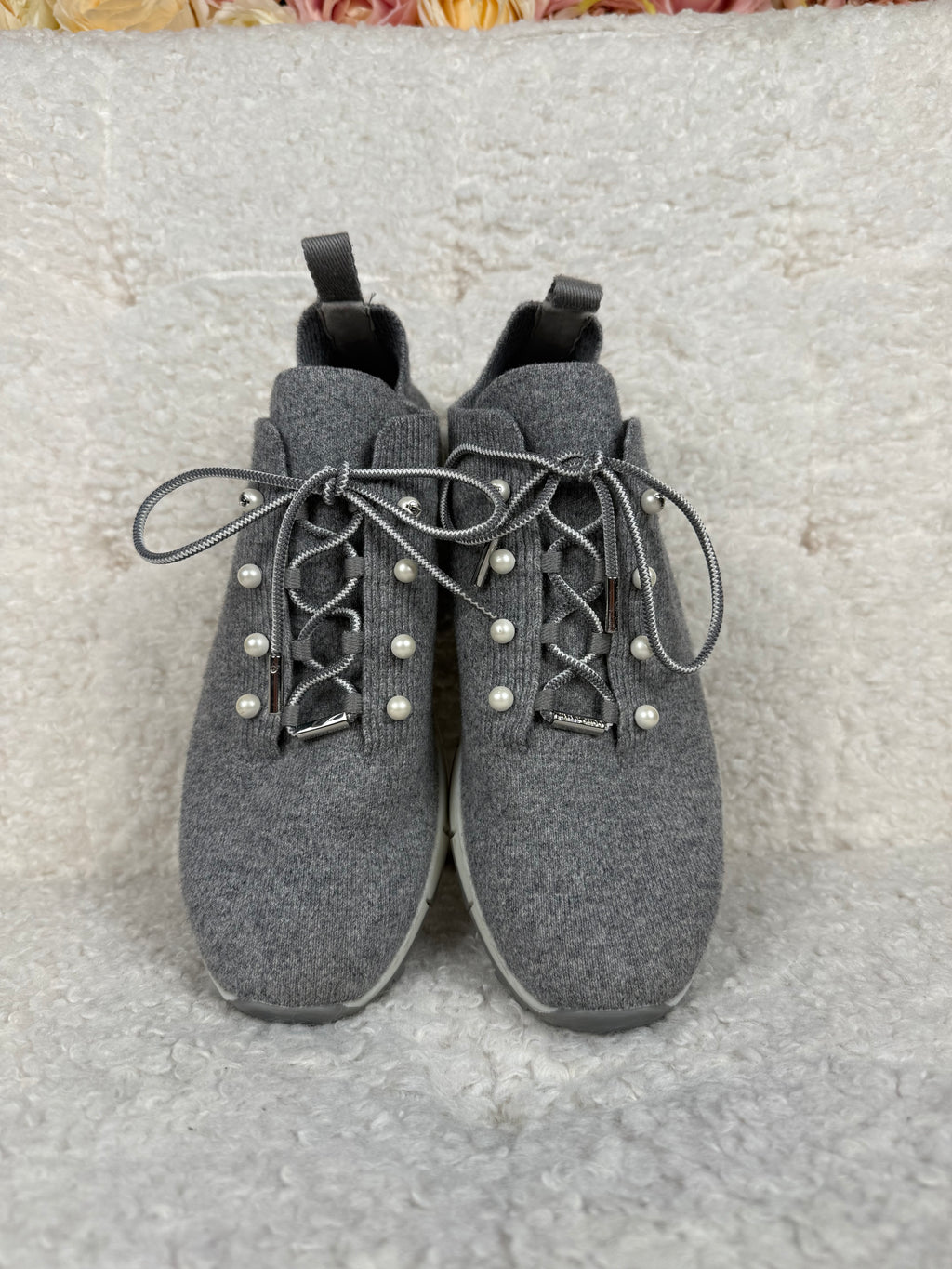 Jimmy Choo Ash Cashmere Knit Sneakers Grey Sz. 39 EU