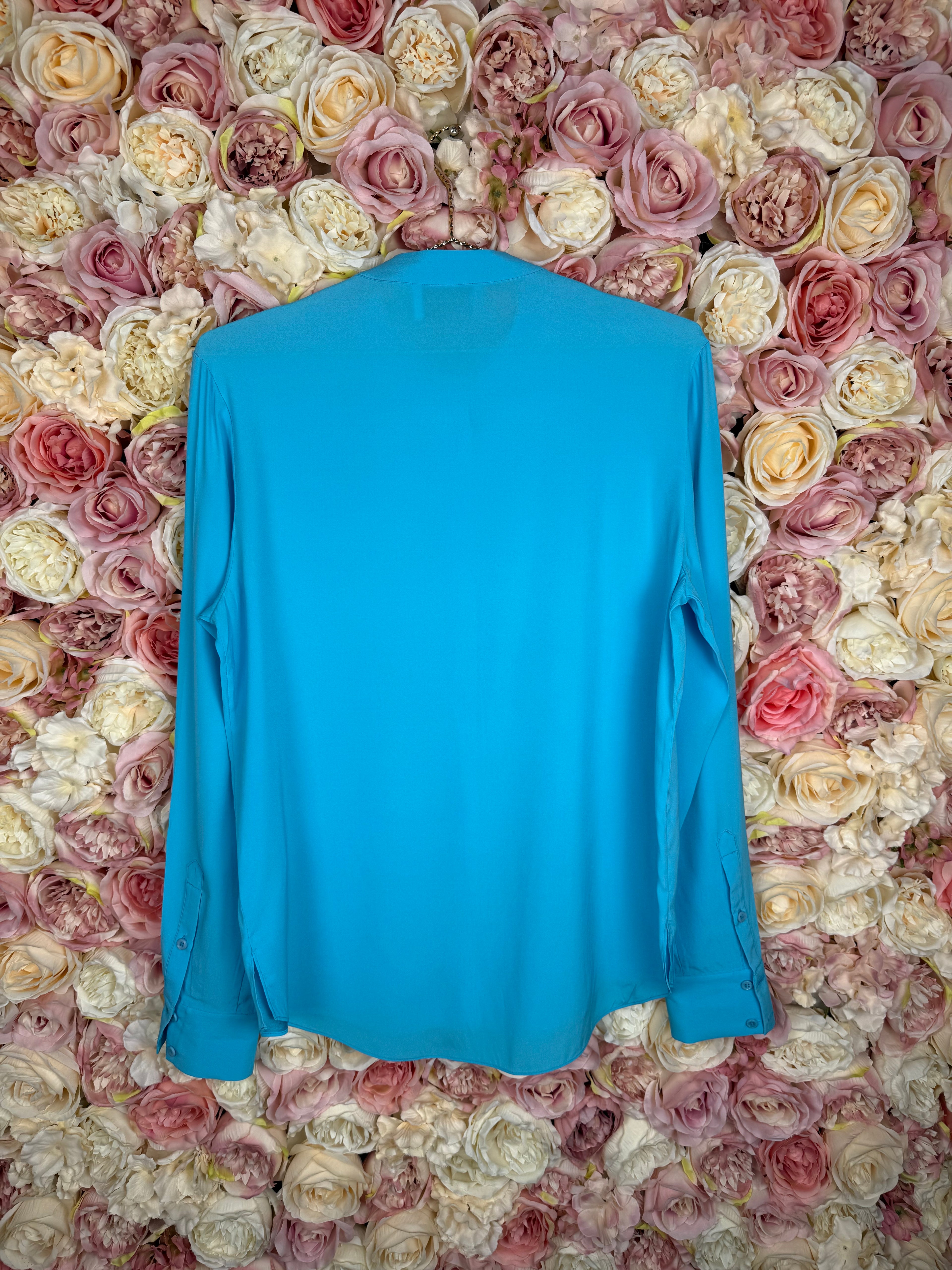 Herzen's Angelegenheit Silk Blouse Light Blue Sz. 36 DE