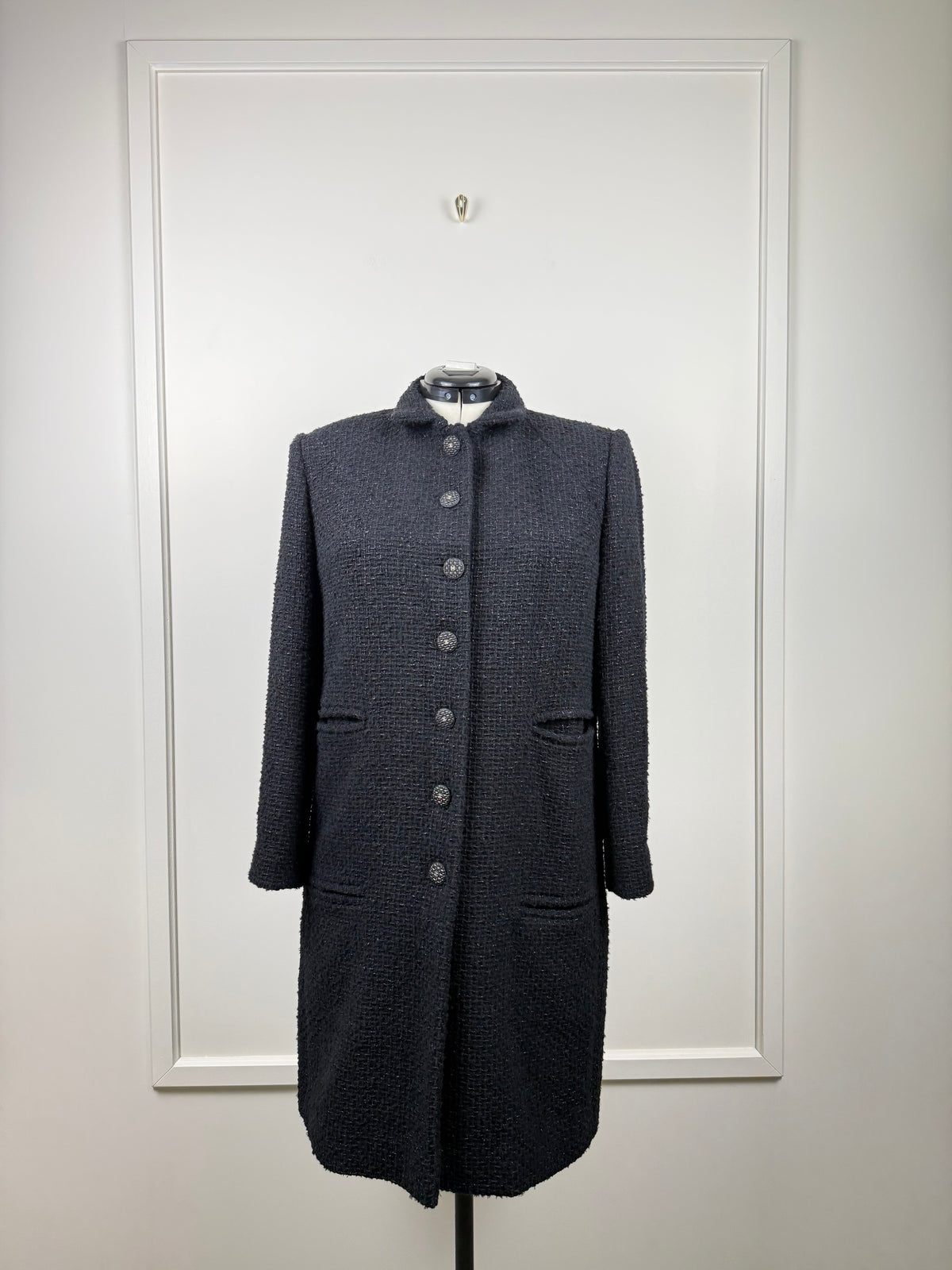 Chanel Tweed Coat – Black – Size 42 DE (44 FR)