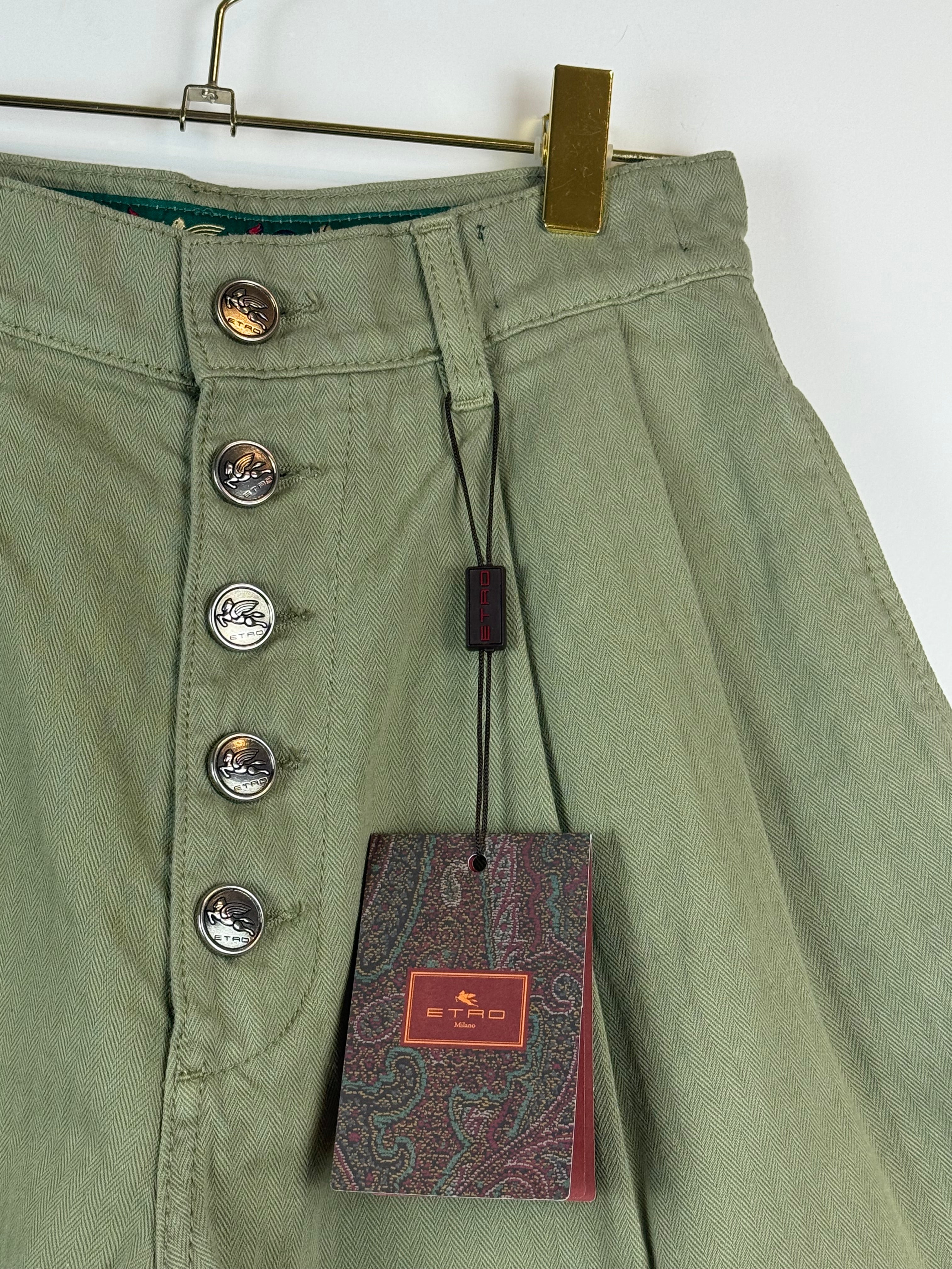 Etro Shorts Green Sz. 34 DE