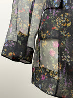 Max Mara Jabot Silk Organza Jacket Black Multi Sz. 40 DE (44 IT)
