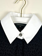 Chanel Silk Blouse Black White Sz. 38 DE (40 FR)