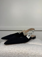 Christian Dior J'Adior Slingback Flats Black Sz. 39 EU