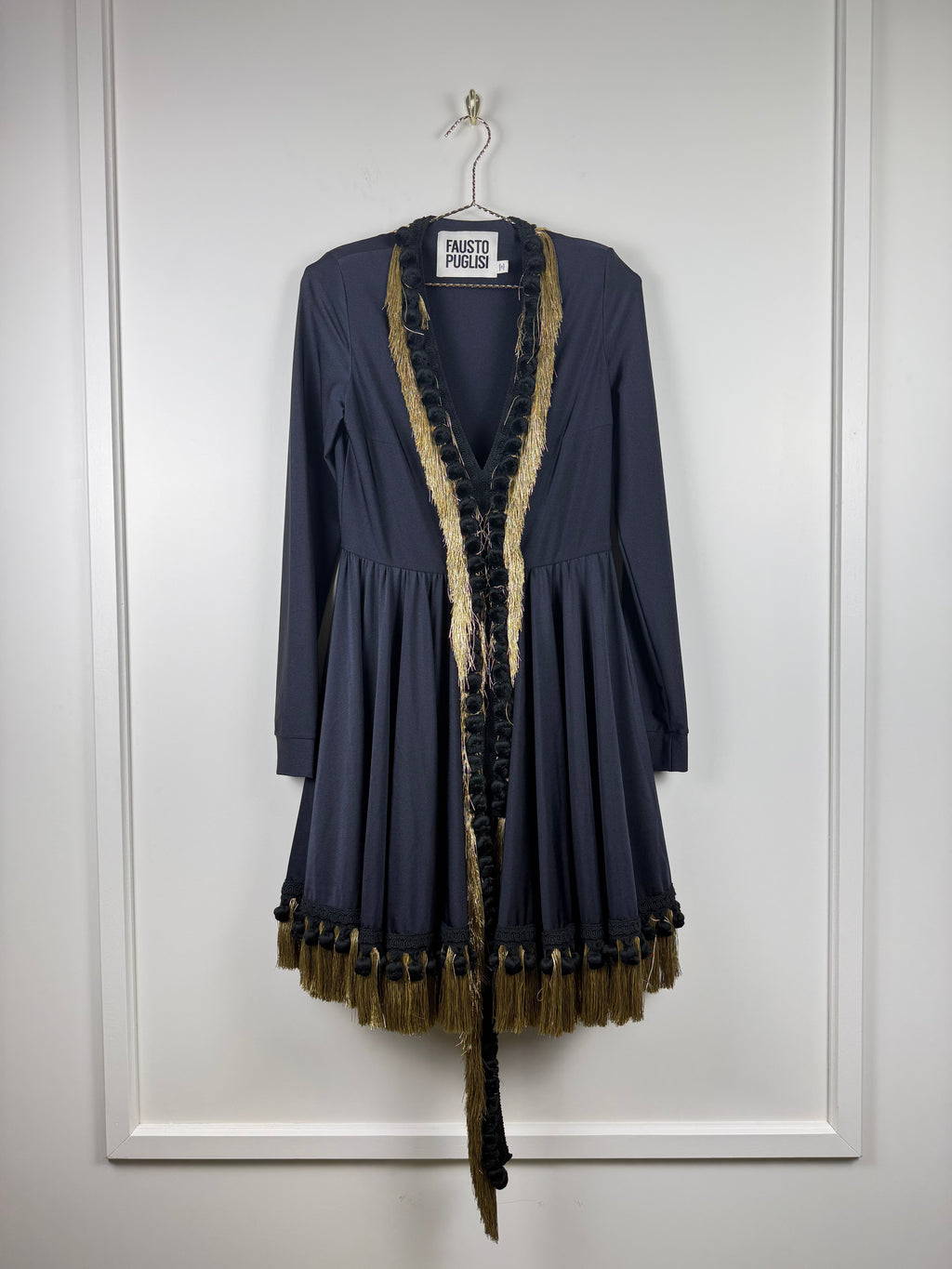Fausto Puglisi Kleid – Schwarz/Gold – Gr. 38 DE (42 IT)