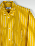 Balenciaga Striped Oversized Cotton Shirt Yellow Sz. 34 DE (36 FR)